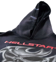 Hellstar Airbrushed Skull Hoodie Black