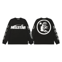 High weight HELLSTAR Hellstar American style trendy brand long sleeved trendy brand autumn and winter vintage men's and women's t-shirt (6)