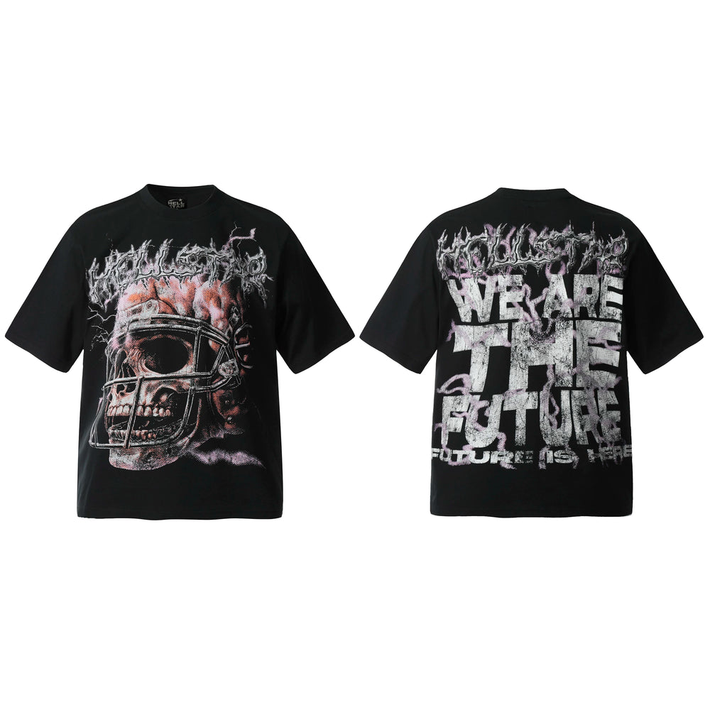HELL Hell's Star Short Sleeve Trendy Brand American High Street Vintage Summer Couple Dress Men's and Women's Half Sleeve T-shirt (5)