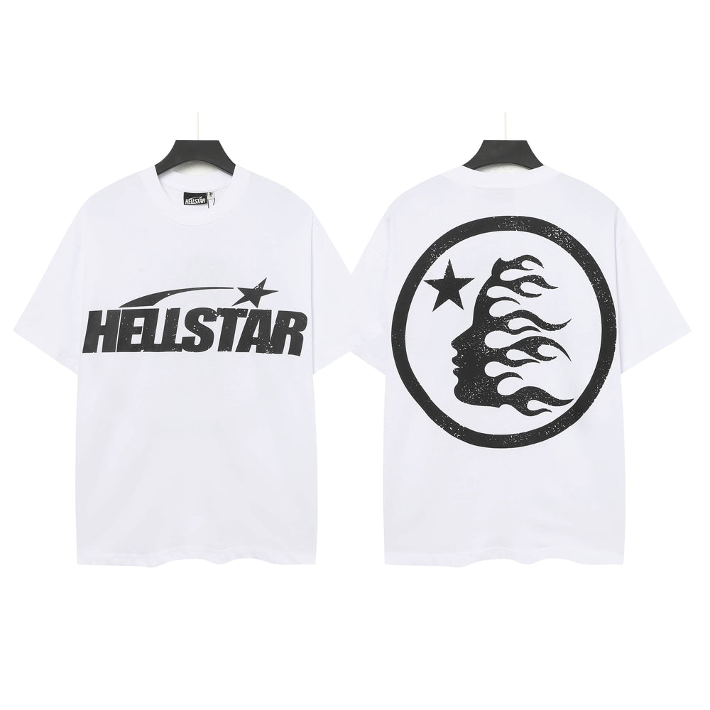 High weight HELLSTAR Hellstar American style trendy short sleeved graffiti vintage niche men's and women's t-shirts (2)