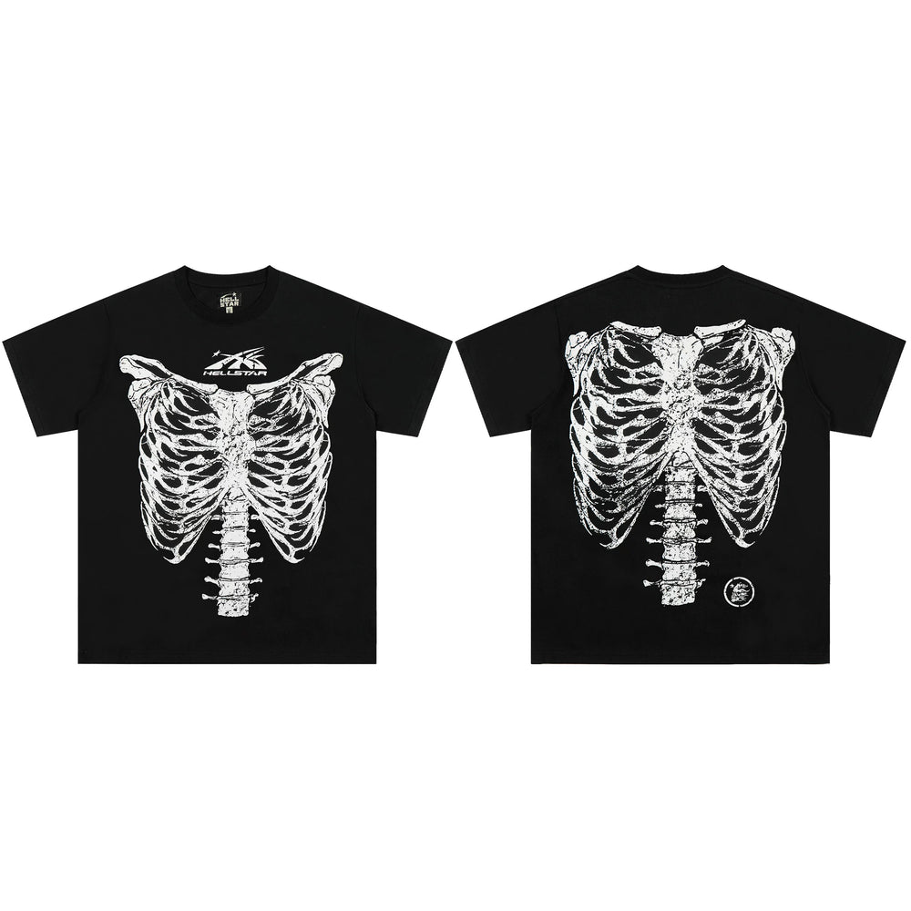 European and American style heavyweight HELLSTAR Hell Star short sleeved men's trendy brand digital graffiti Vintage women's loose T-shirt (7)
