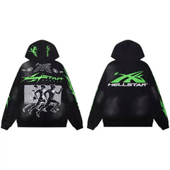 Hellstar American High Street Retro Loose Water Washed Vintage Men's and Women's VTG Hoodies Hoodies Hoodies Ins (43)
