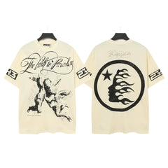 High weight HELLSTAR Hellstar American style trendy short sleeved graffiti vintage niche men's and women's t-shirts (8)