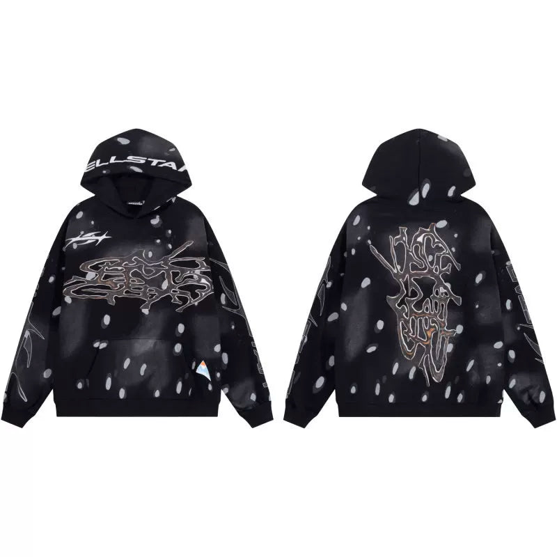 Hellstar American High Street Retro Loose Water Washed Vintage Men's and Women's VTG Hoodies Hoodies Hoodies Ins (46)