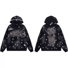 Hellstar American High Street Retro Loose Water Washed Vintage Men's and Women's VTG Hoodies Hoodies Hoodies Ins (46)