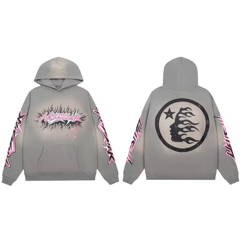 Hellstar American High Street Retro Loose Water Washed Vintage Men's and Women's VTG Hoodies Hoodies Hoodies Ins (15)