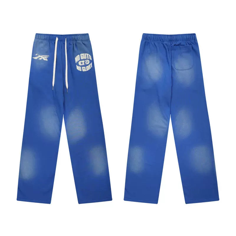 High quality Hellstar washed American retro straight tube micro trumpet long pants for men and women's bathroom, trendy (2)