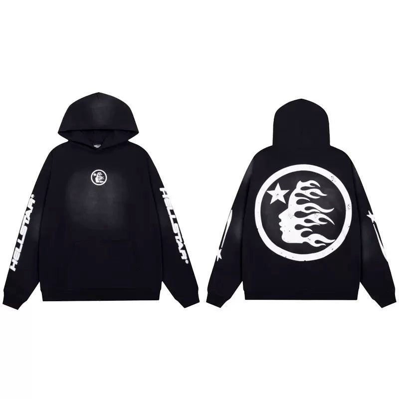 Hellstar American High Street Retro Loose Water Washed Vintage Men's and Women's VTG Hoodies Hoodies Hoodies Ins (6)