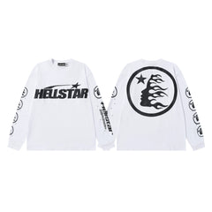 High weight HELLSTAR Hellstar American style trendy brand long sleeved trendy brand autumn and winter vintage men's and women's t-shirt (7)