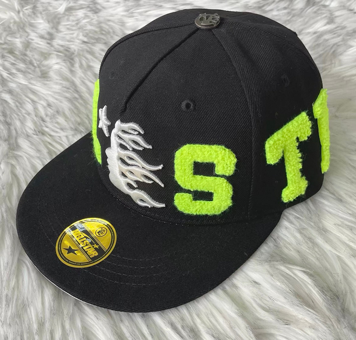 Hellstar OG Patch Fitted Trucker Hat Black/Green