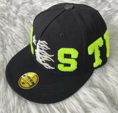 Hellstar OG Patch Fitted Trucker Hat Black/Green