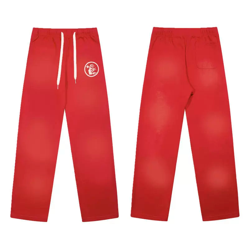 High quality Hellstar washed American retro straight tube micro trumpet long pants for men and women's bathroom, trendy (29)