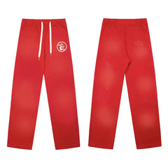 High quality Hellstar washed American retro straight tube micro trumpet long pants for men and women's bathroom, trendy (29)