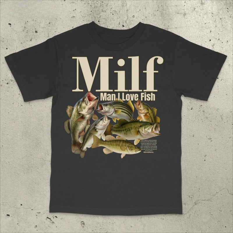 Man I Love Fish Retro T-Shirt - Classic Bass Fishing Graphic Tee