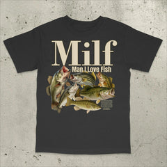 Man I Love Fish Retro T-Shirt - Classic Bass Fishing Graphic Tee