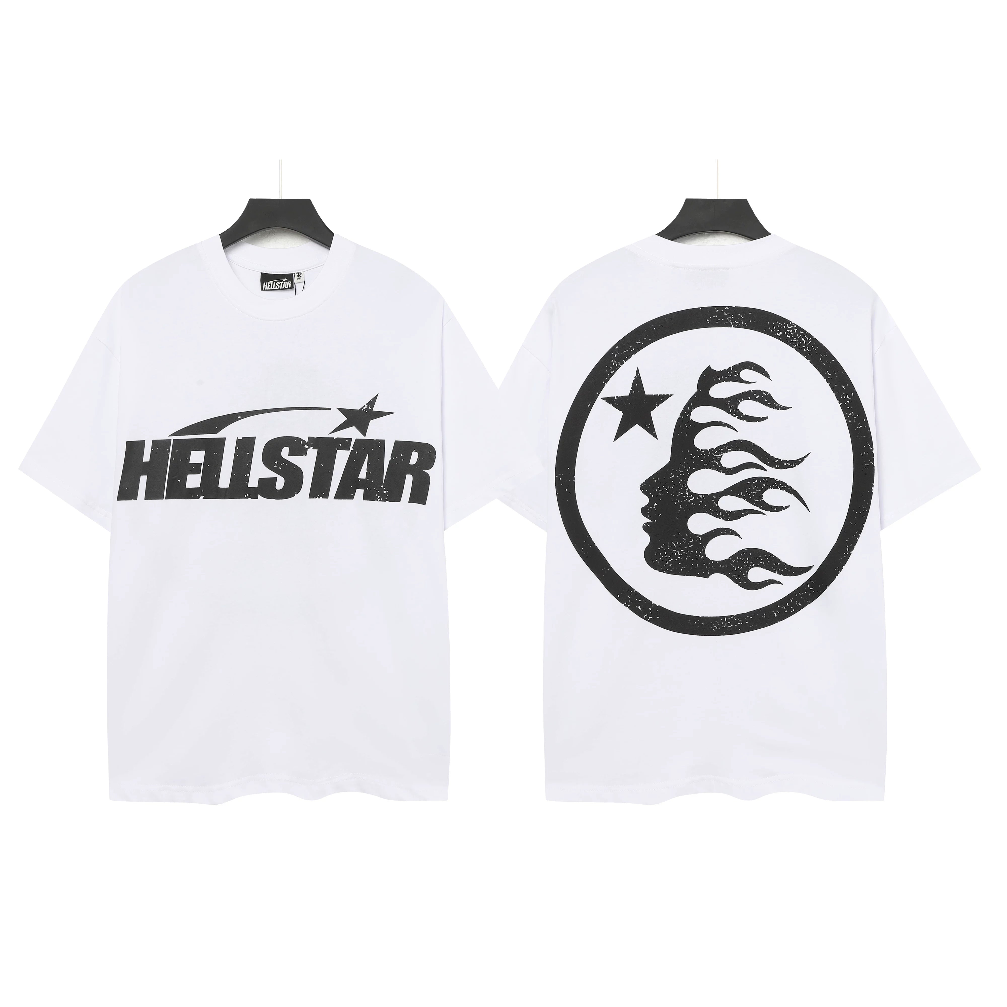 High weight HELLSTAR Hellstar American style trendy short sleeved graffiti vintage niche men's and women's t-shirts (2)