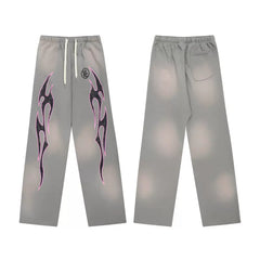 High quality Hellstar washed American retro straight tube micro trumpet long pants for men and women's bathroom, trendy (5)