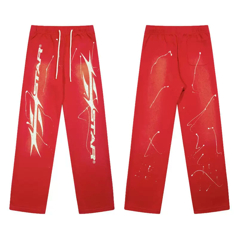 High quality Hellstar washed American retro straight tube micro trumpet long pants for men and women's bathroom, trendy (27)
