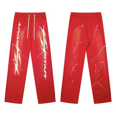 High quality Hellstar washed American retro straight tube micro trumpet long pants for men and women's bathroom, trendy (27)