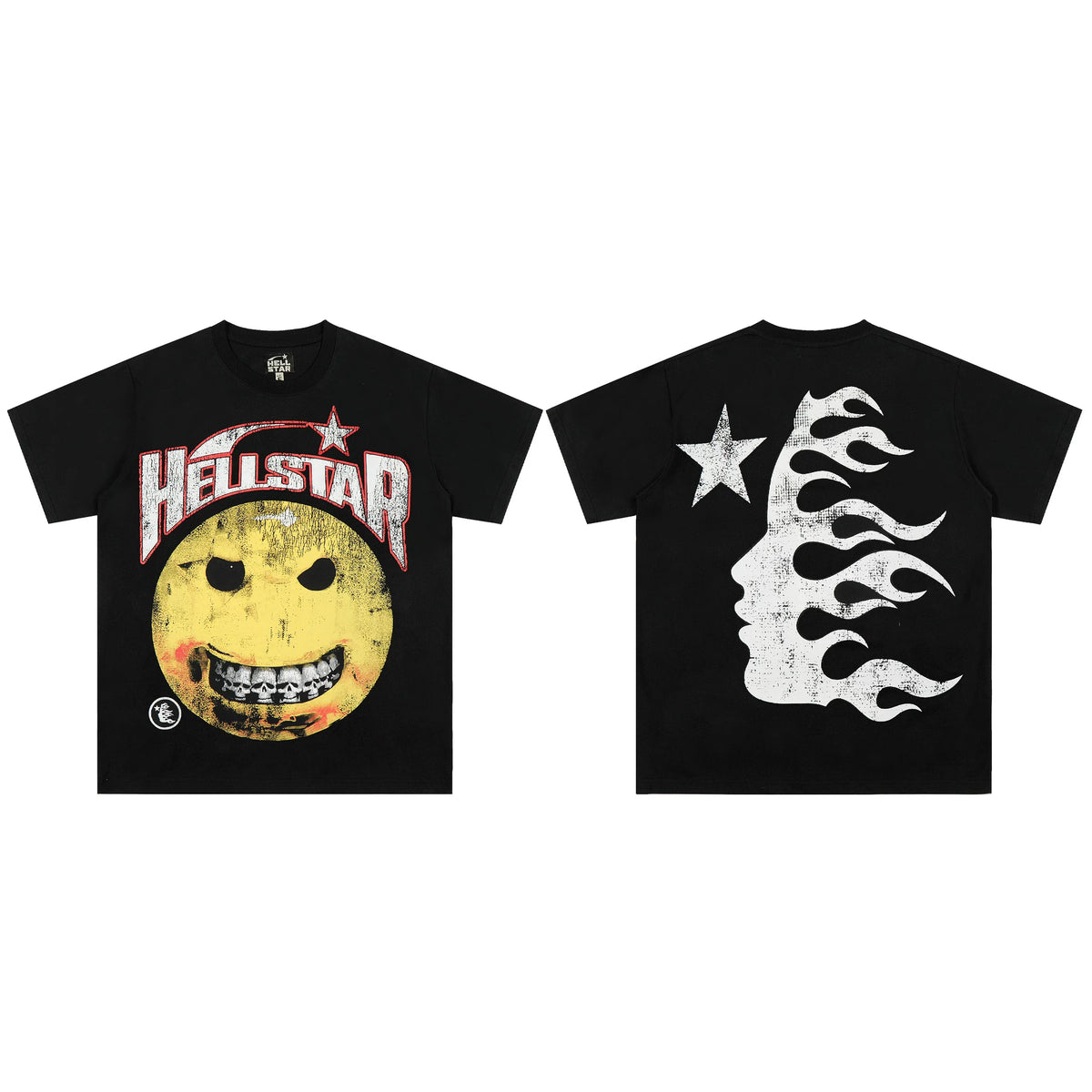 European and American style heavyweight HELLSTAR Hell Star short sleeved men's trendy brand digital graffiti Vintage women's loose T-shirt (6)