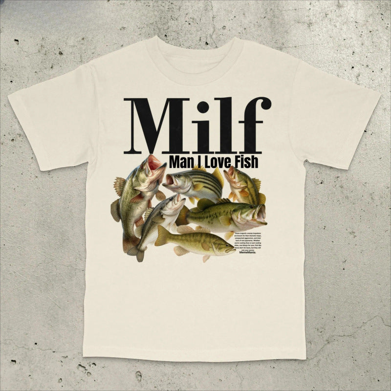 Retro Fishing T-Shirt - Man I Love Fish Bass Graphic Design