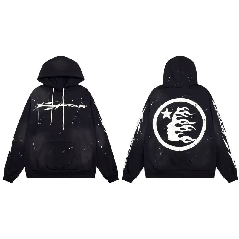 Hellstar American High Street Retro Loose Water Washed Vintage Men's and Women's VTG Hoodies Hoodies Hoodies Ins (39)