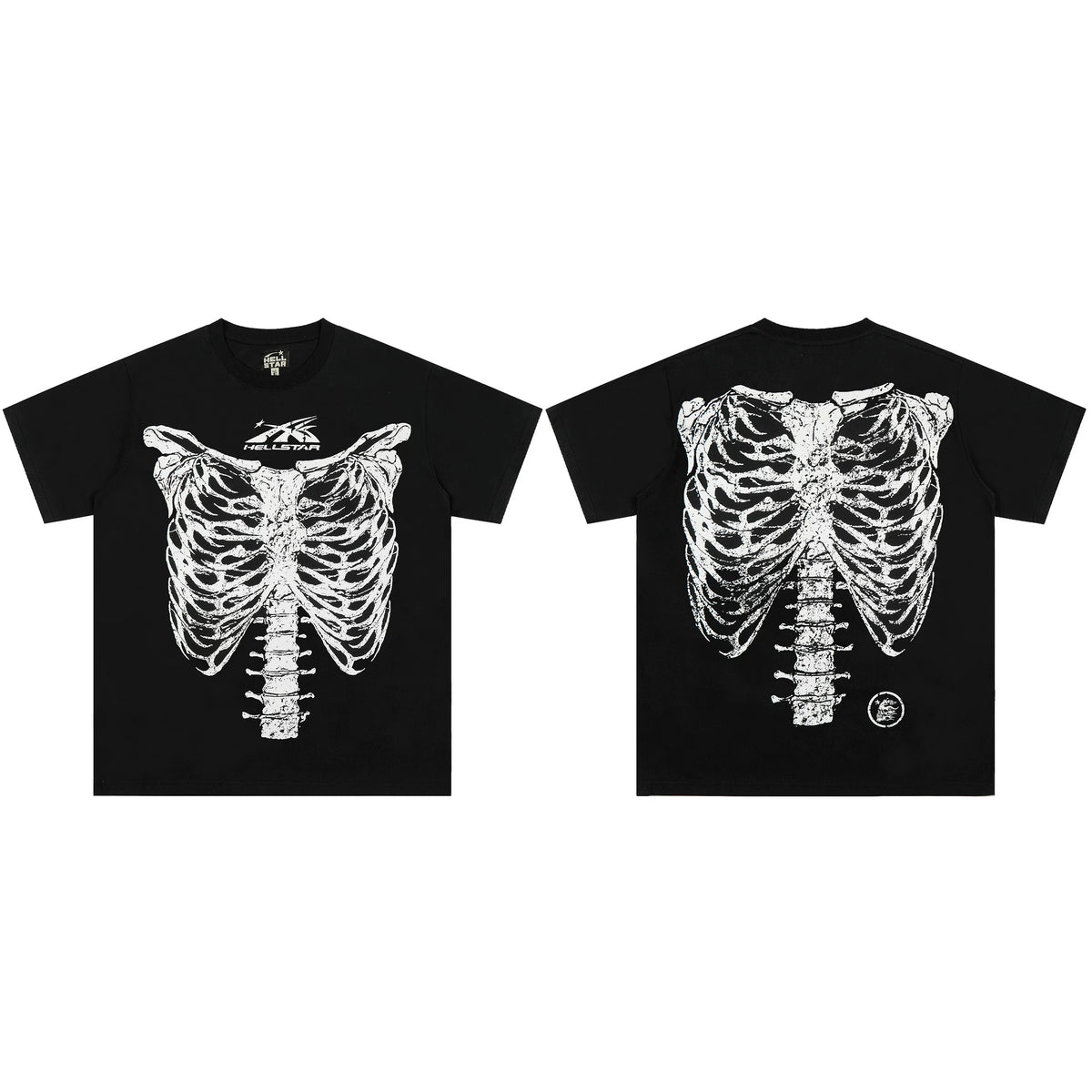 European and American style heavyweight HELLSTAR Hell Star short sleeved men's trendy brand digital graffiti Vintage women's loose T-shirt (7)