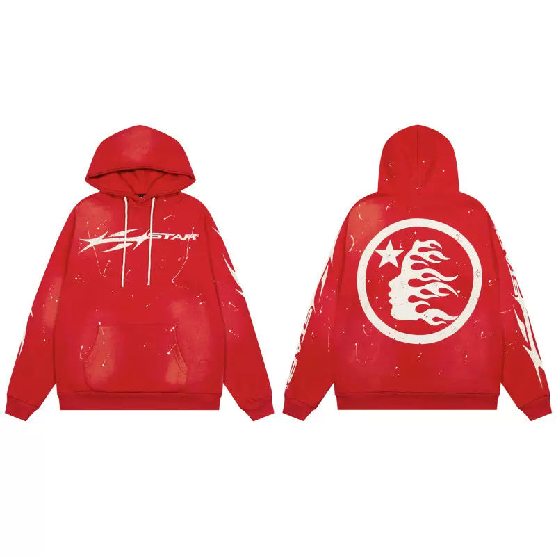 Hellstar American High Street Retro Loose Water Washed Vintage Men's and Women's VTG Hoodies Hoodies Hoodies Ins (38)