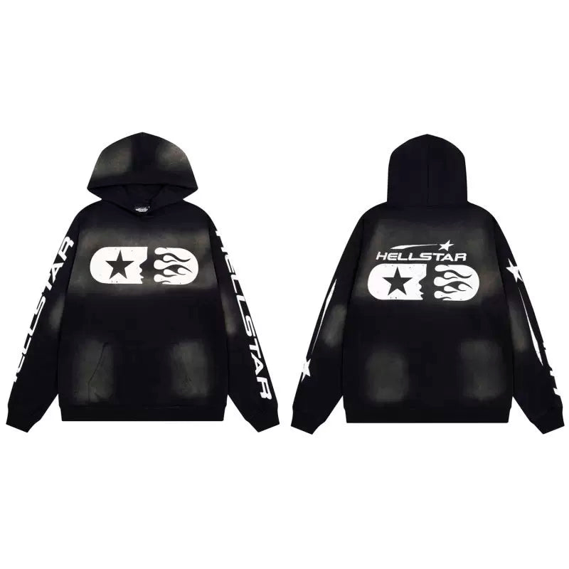 Hellstar American High Street Retro Loose Water Washed Vintage Men's and Women's VTG Hoodies Hoodies Hoodies Ins (23)