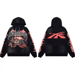 Hellstar American High Street Retro Loose Water Washed Vintage Men's and Women's VTG Hoodies Hoodies Hoodies Ins (35)