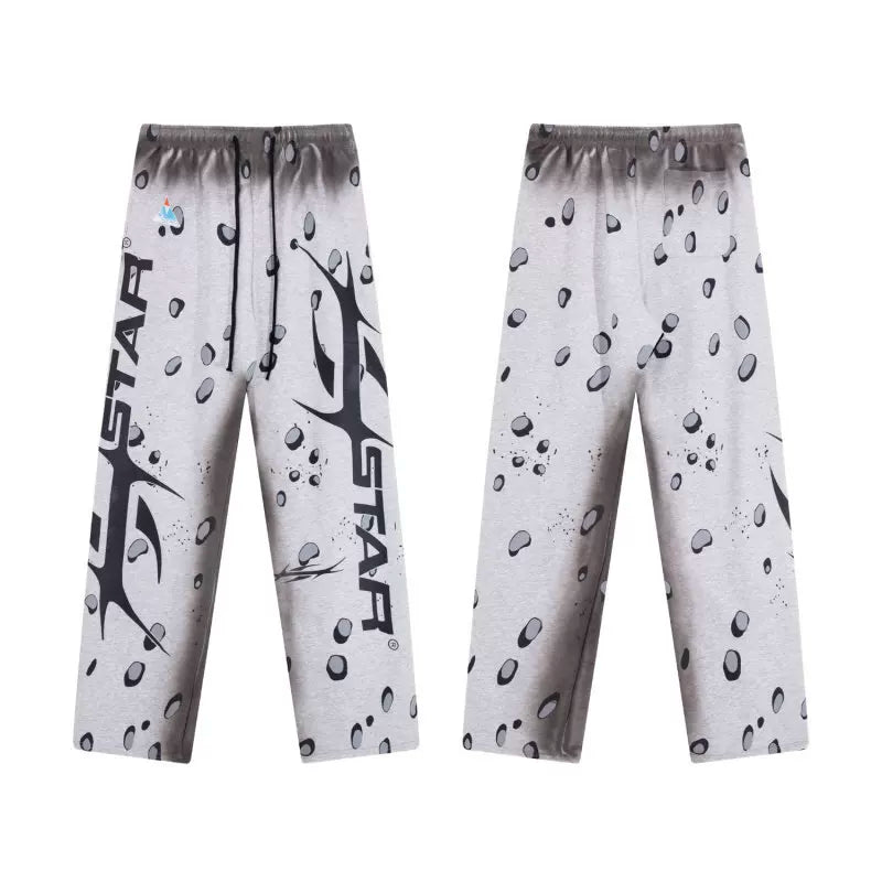 High quality Hellstar washed American retro straight tube micro trumpet long pants for men and women's bathroom, trendy (38)