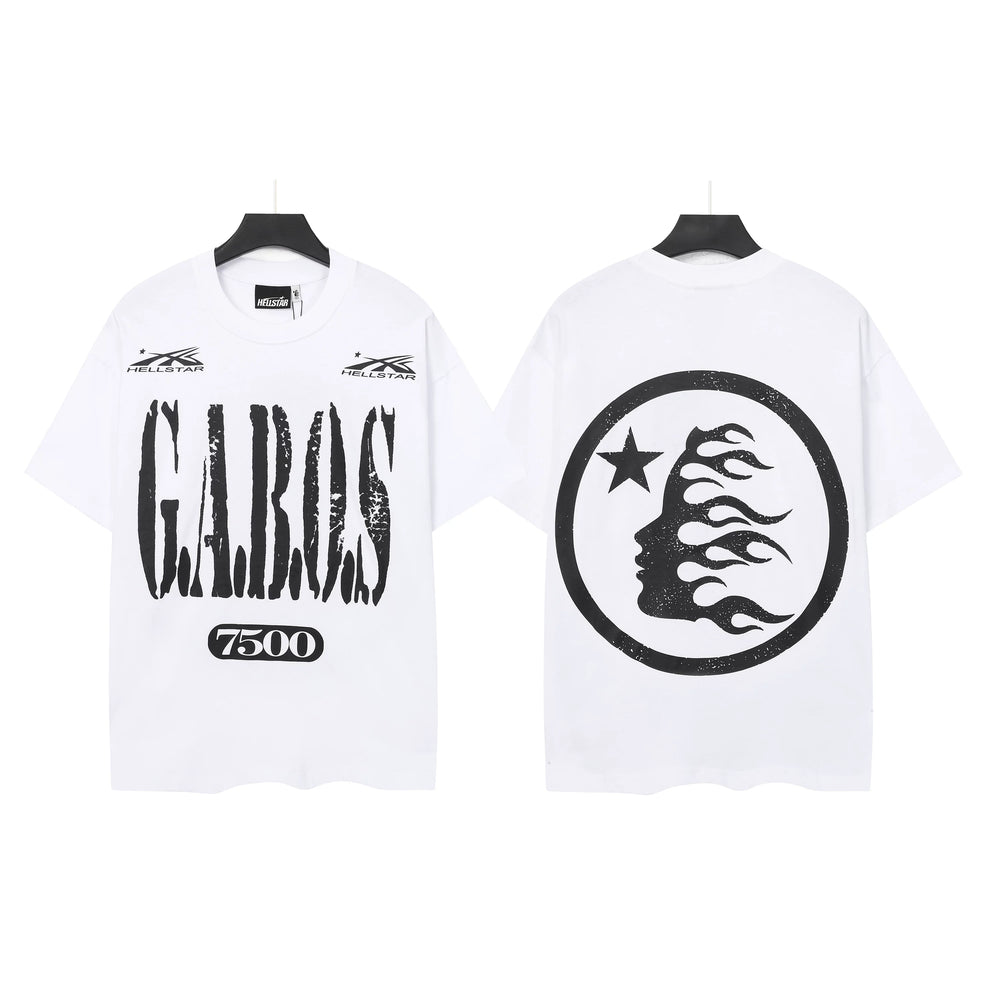 High weight HELLSTAR Hellstar American style trendy short sleeved graffiti vintage niche men's and women's t-shirts (4)