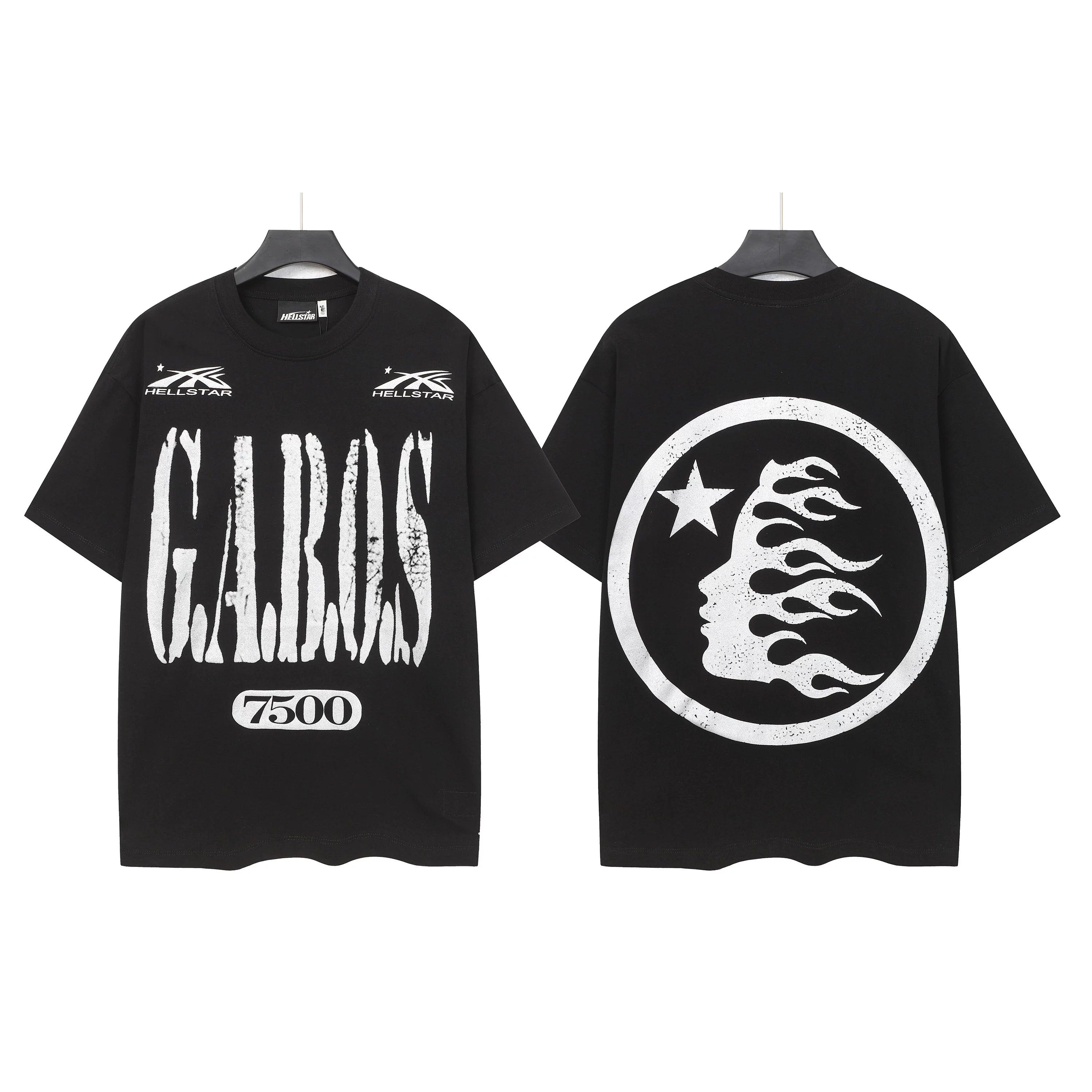High weight HELLSTAR Hellstar American style trendy short sleeved graffiti vintage niche men's and women's t-shirts (5)