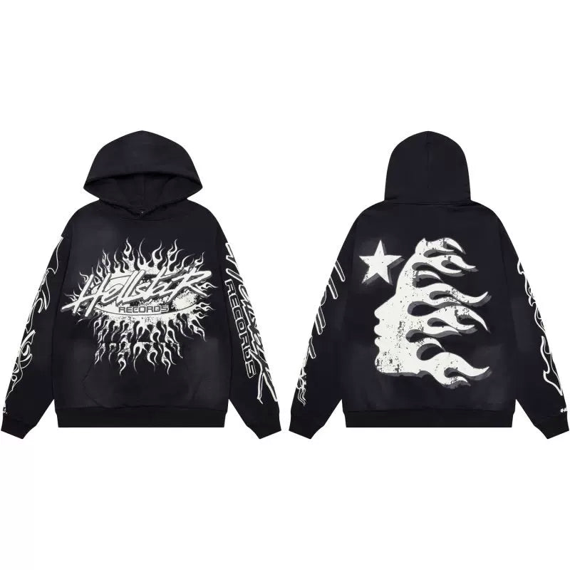 Hellstar American High Street Retro Loose Water Washed Vintage Men's and Women's VTG Hoodies Hoodies Hoodies Ins (29)