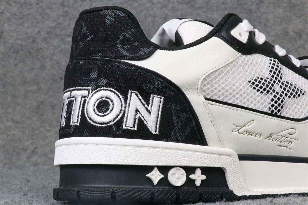 LV Trainer Low 'Velcro Strap - Black Monogram Denim'