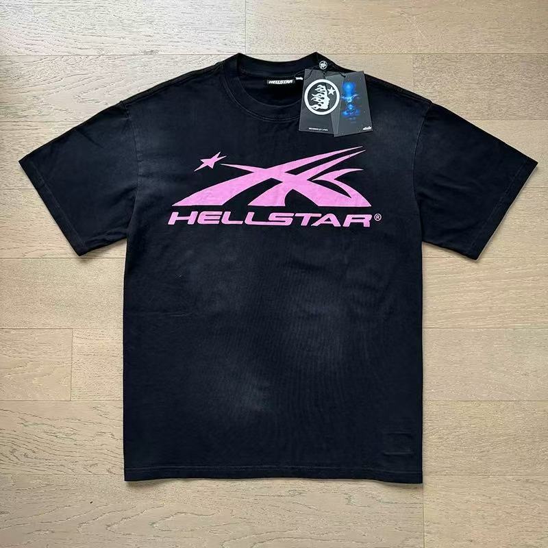Hellstar Sport Logo Gel Tee Black/Pink